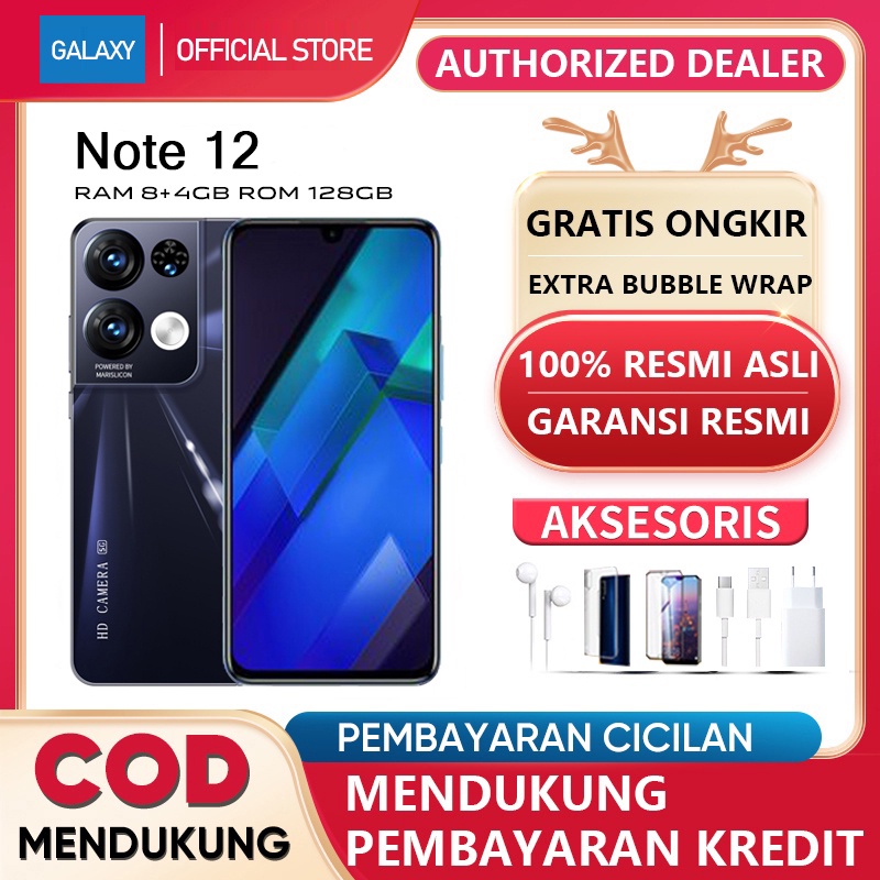 hp Note12 RAM 8GB+4GB Extended ROM 512GB MediaTek GARANSI RESMI Handphone Android AMOLED 7.5&quot; Ponsel Baru asli 4G/5G HP Murah Cuci Gudang