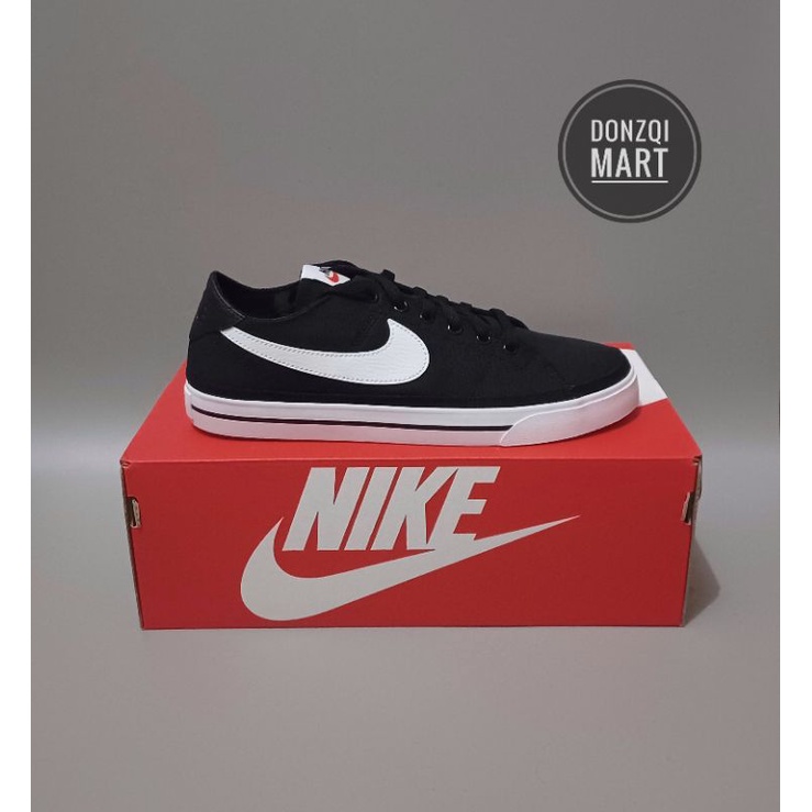 Nike Court Legacy Canvas Mens Sneakers Shoes -  Black/White