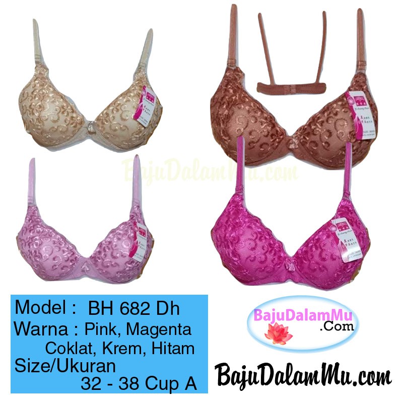 Bra BH Anak Remaja Murah Model Cup Batu atau Batok Berhias Bordir Cantik 682-Dh