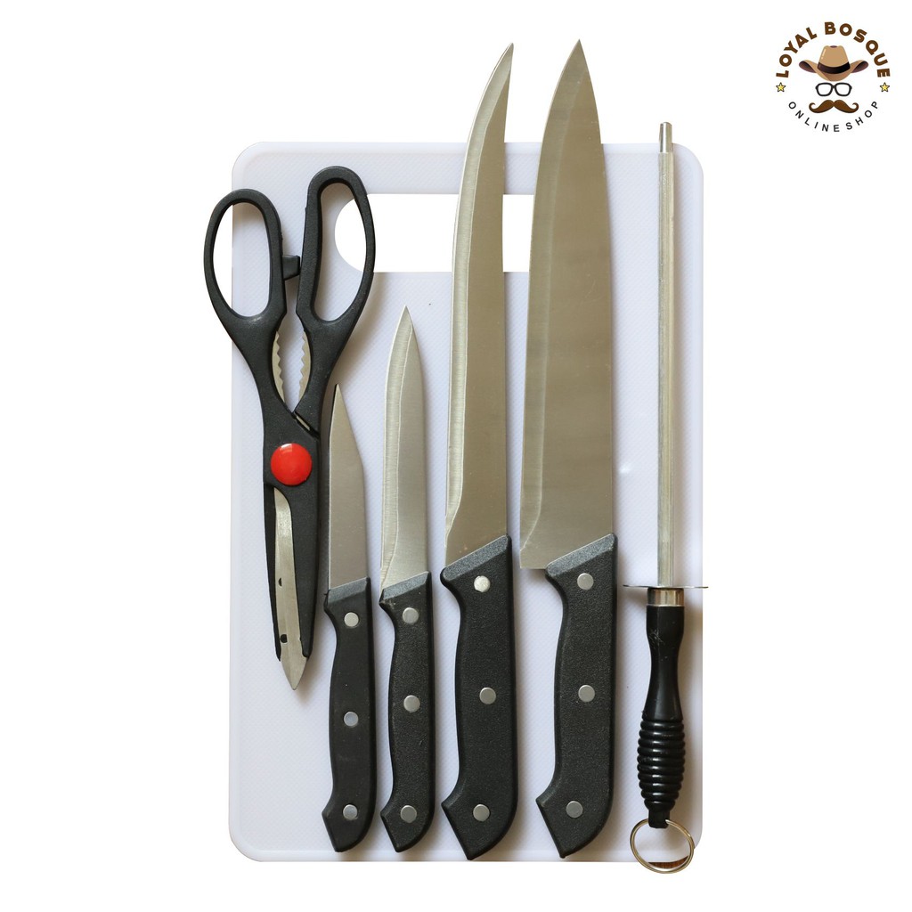  Pisau  Dapur Talenan  Full Set  Kitchen Knife Set  Pisau  