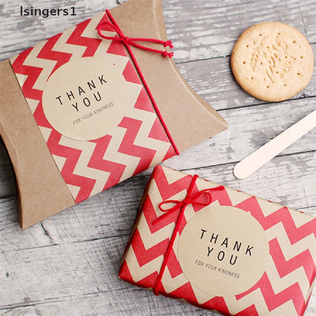 (lsingers1) 60pcs Stiker Label Tulisan Thank You Bahan Kertas Kraft Untuk Dekorasi Kue