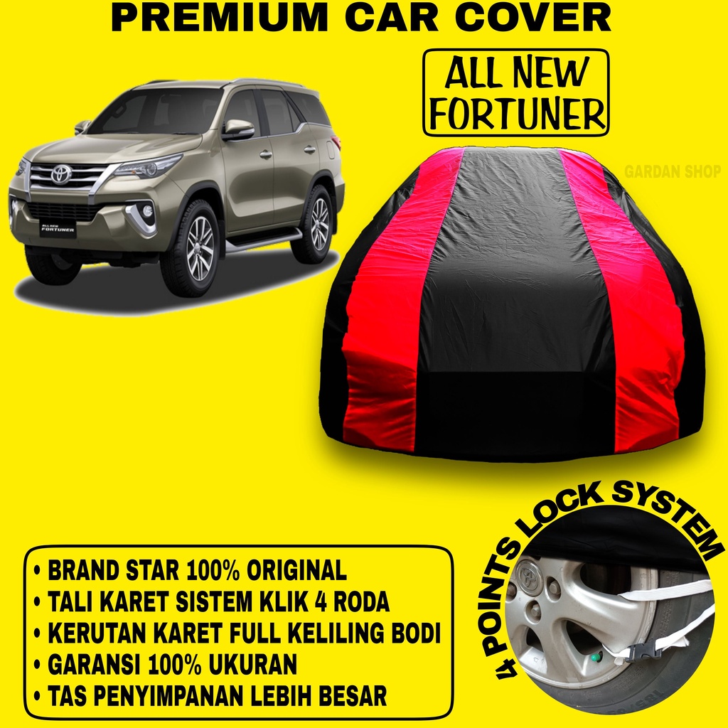 Body Cover ALL NEW FORTUNER Sarung MERAH Penutup Pelindung Bodi Mobil Fortuner Waterproof PREMIUM