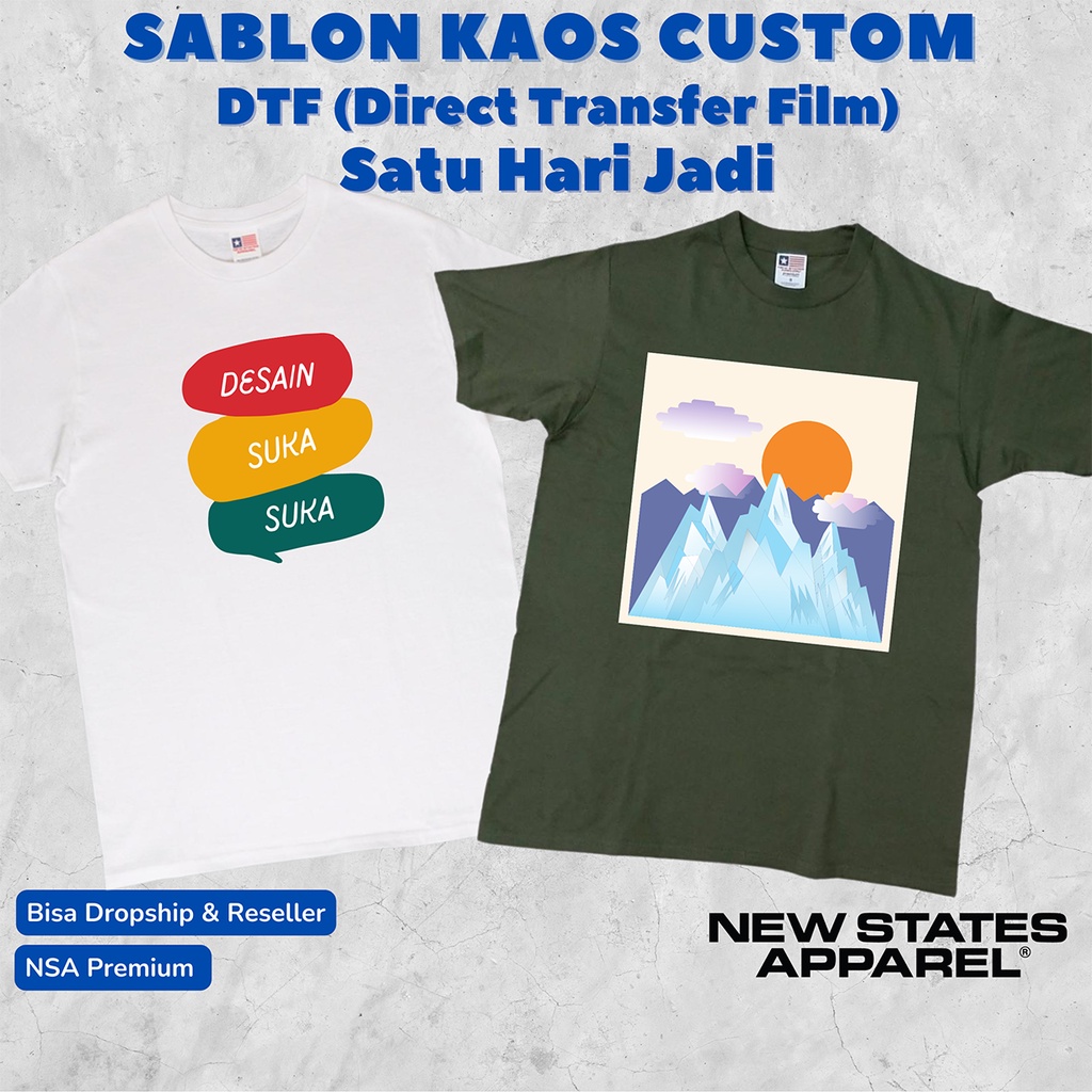 Sablon Kaos Custom Satuan NSA Premium
