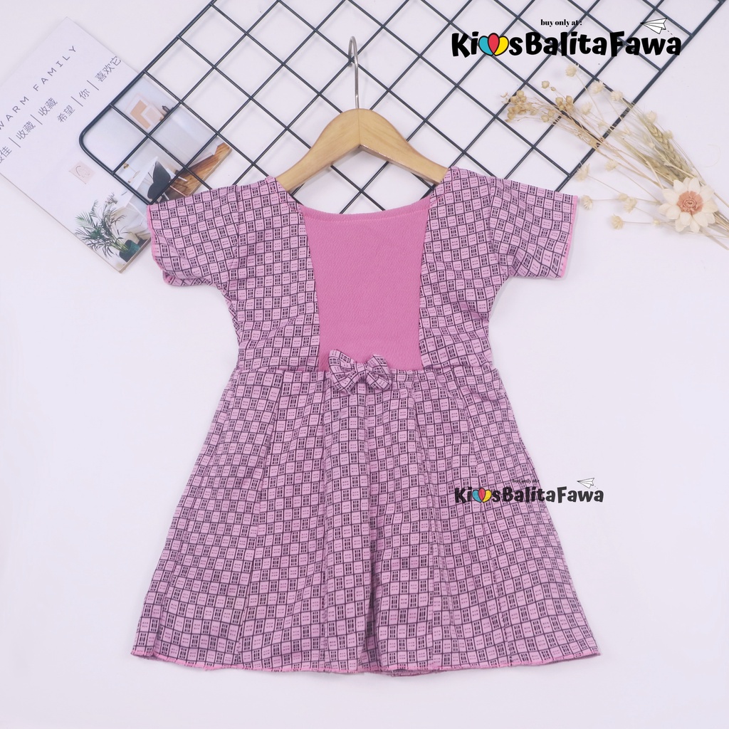 Dress Nadine uk 1-2 Tahun / Dress Pesta gaun Anak Perempuan Gaun Polos Flower Lengan Dres Baju Impor