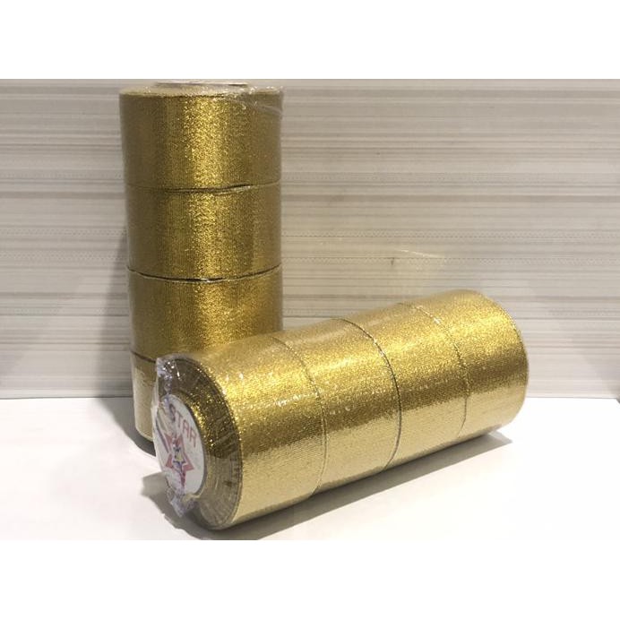 

PITA EMAS METALIK 2” 5CM PITA GLITTER METALLIC ISI 4 ROLL - EMAS
