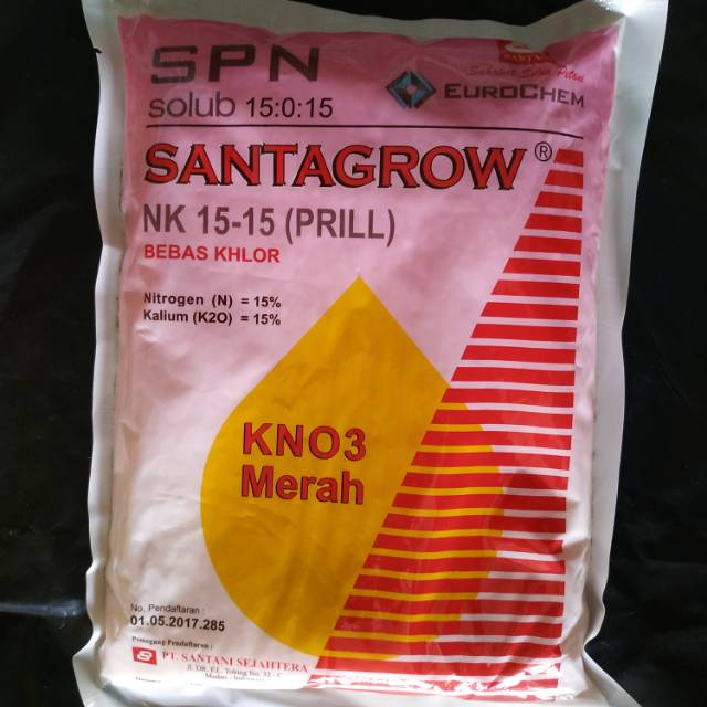 Pupuk KNO3 Merah SANTAGROW 1kg Cendawa Sendawa