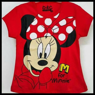  Baju  Kaos  Anak Perempuan Karakter  Minnie Kepala Merah 