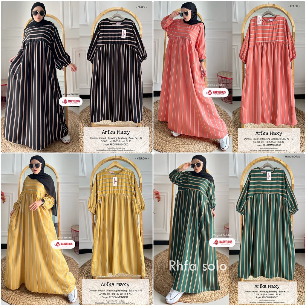 ARIKA DRESS MAXY / 17.6 / BAHAN DOMINIC / LD 106 CM / PB 130 CM / ALLSIZE / FIT XL / MARVELOUS