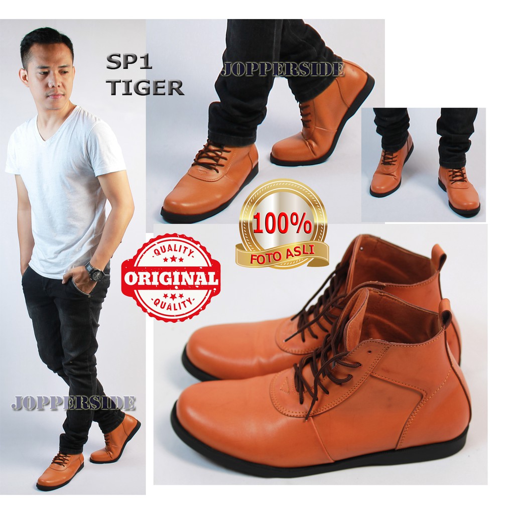 SEPATU KERJA KANTOR CASUAL SEMI BOOTS FORMAL SANTAI KULIT PRIA COKLAT SP1