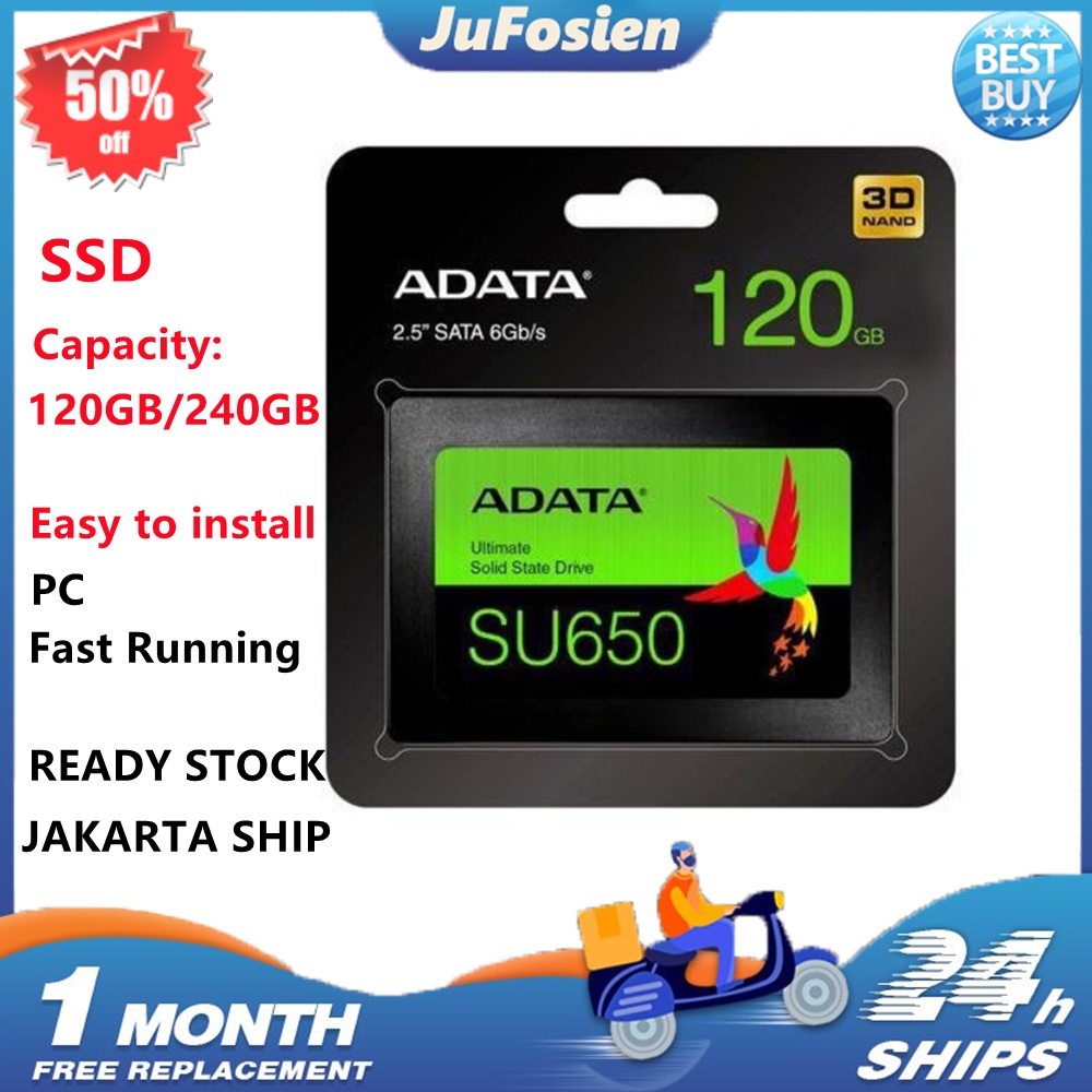 [Ready Stock] Adata SSD SU650 120GB/240GB Used as SSD or HDD 2 in 1