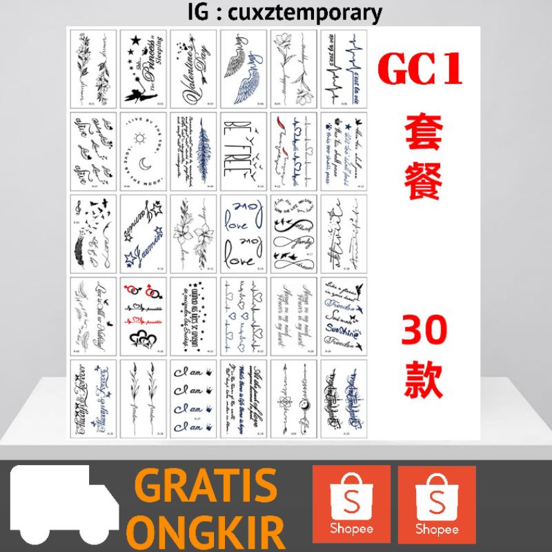 30Pcs sticker Tatto Temporer / Tatto Temporary Small