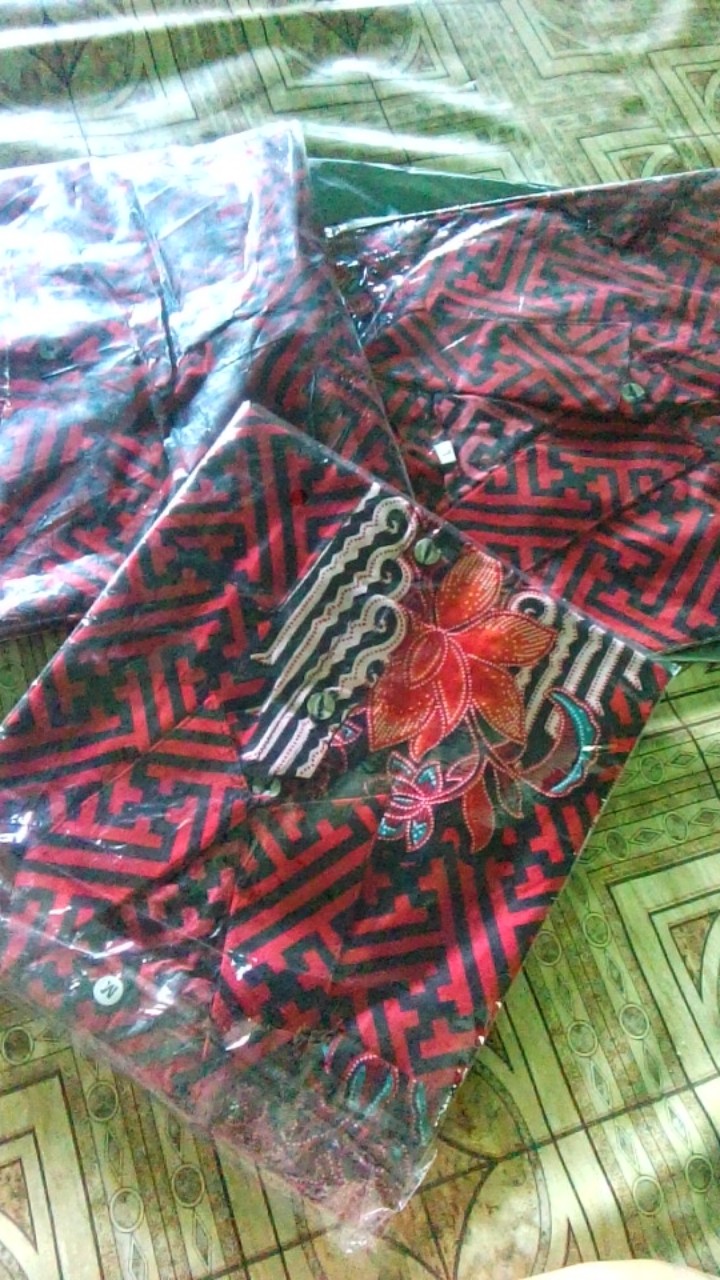 Batik Couple Keluarga Sania Ruffle Ori Ndoro Jowi Dnt Manuk Tarung Merah