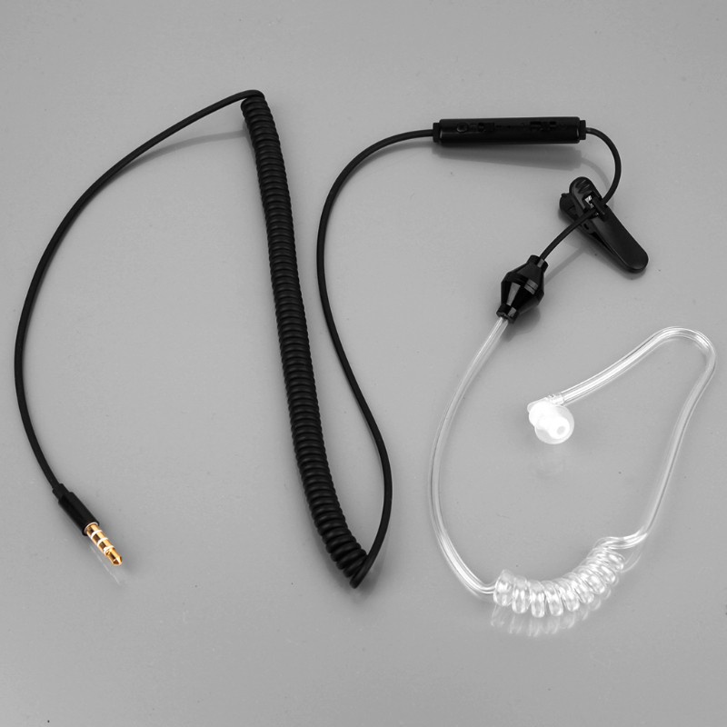 Cre Headset Earphone In-Ear Kabel Spiral Stereo Anti Radiasi Dengan Mic