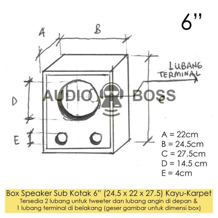 Box speaker 6 inch kotak karpet / box 6inch kotak / box 6&quot; karpet