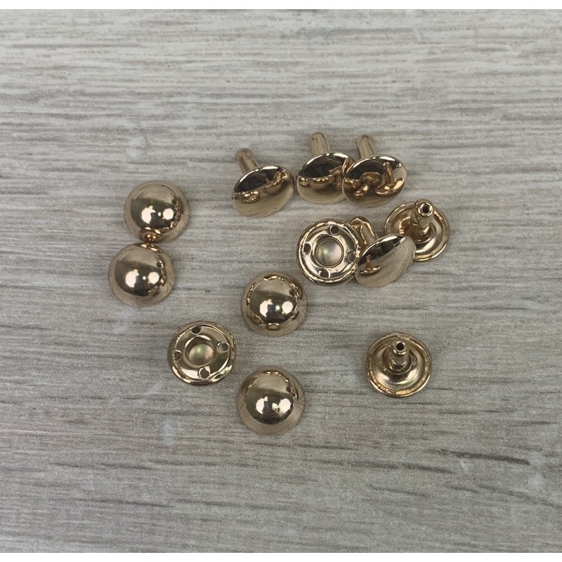 Paku keling Kenop 9mm BB Gold (harga per 100set)