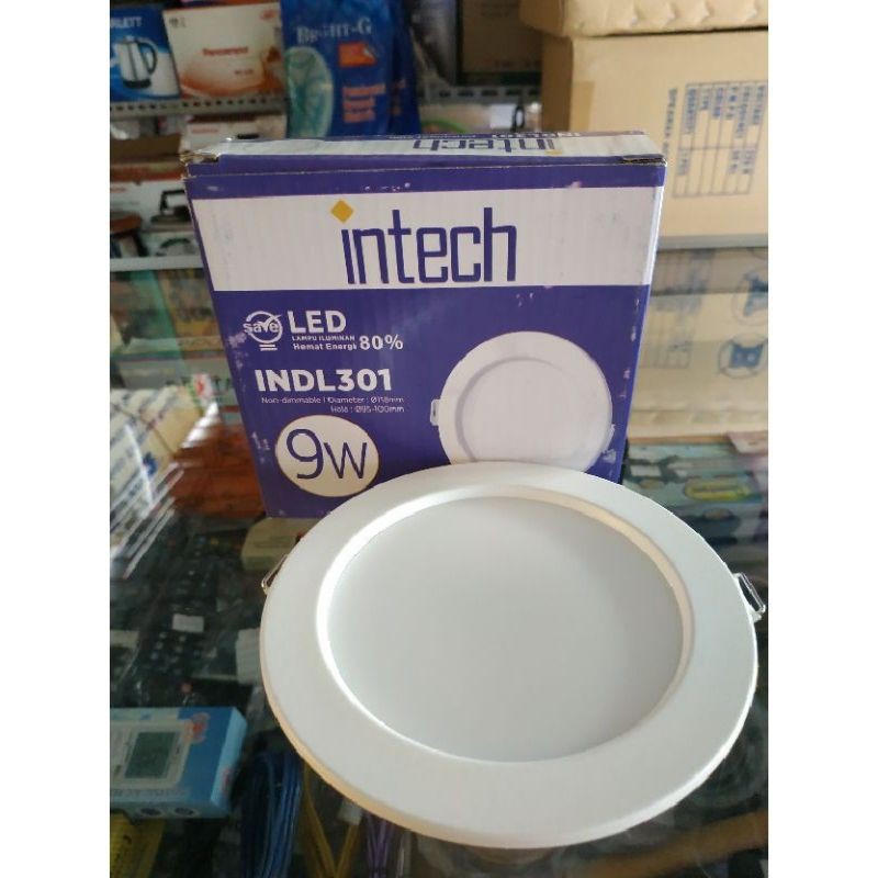 Lampu LED panel intech 9w putih kuning panel light dari inlite downlight lampu praktis grosir
