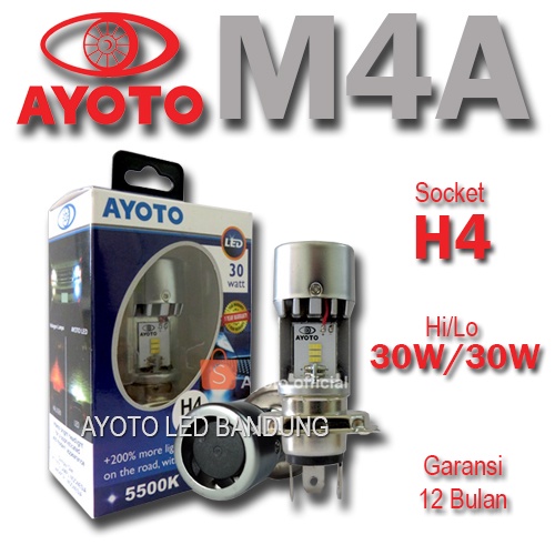 Satu Pasang 2 Pcs Lampu LED AYOTO M4A H4 HS1 Motor Mobil