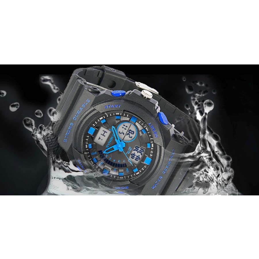 Synoke 66866 Jam Tangan Pria Digital Sport - Waterproof LED Watch - Leather Strap Waterproof