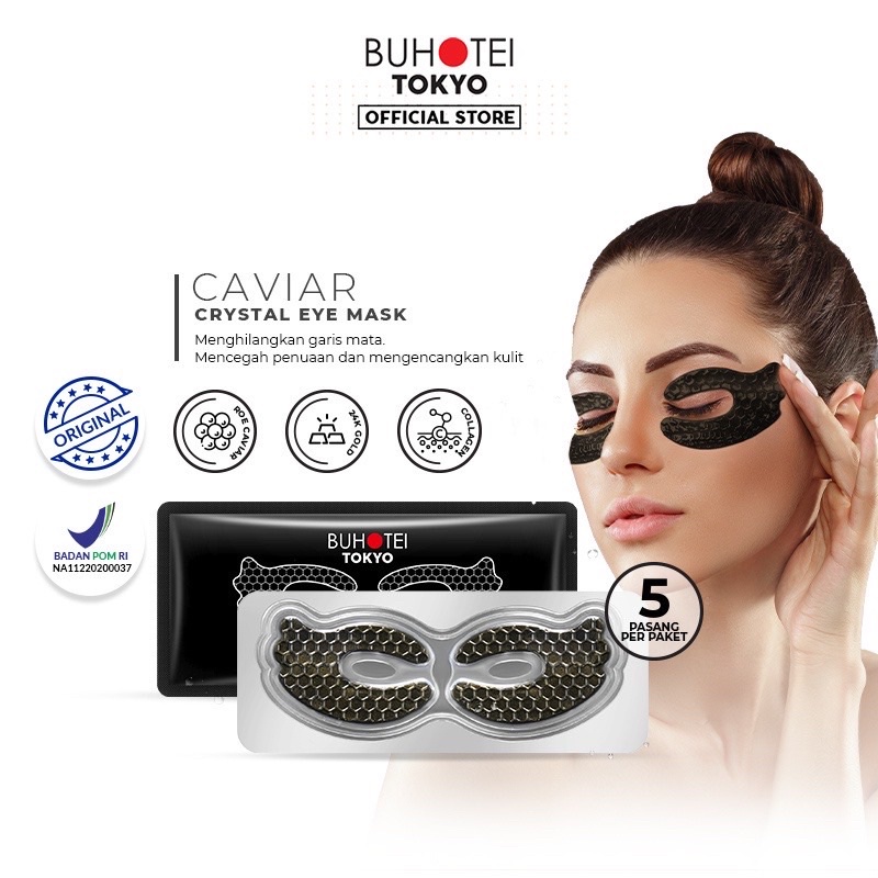 BPOM BIOAQUA x BUHOTEI Caviar Crystal Eye Mask Anti Wrinkle Masker Mata
