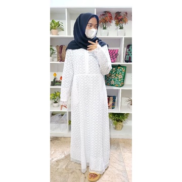 Gamis Katun Jepang Jiper Motif Bordir Terbaru