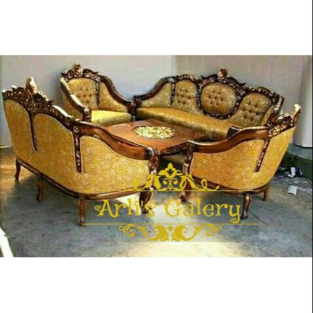 Kursi tamu monaco ganesha kerang 3211 meja kayu jati furniture jepara