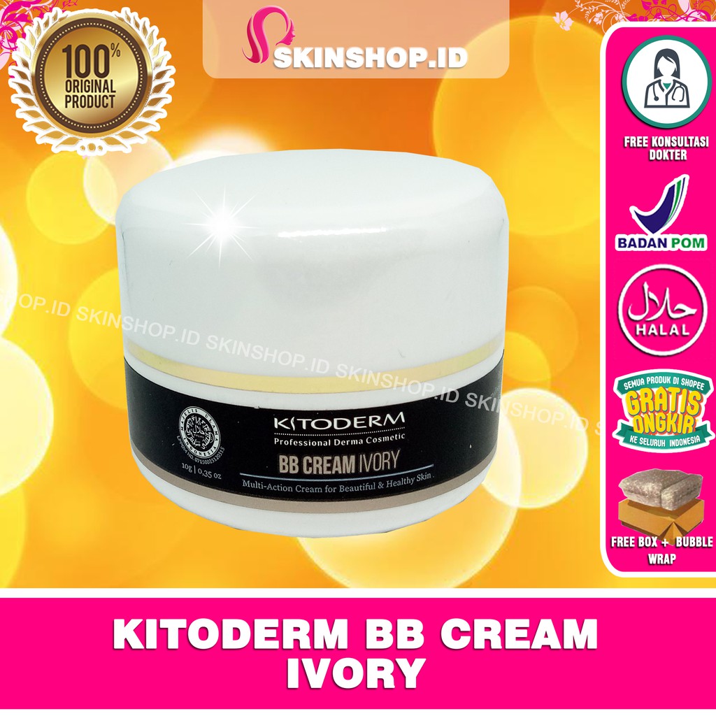 Kitoderm BB Cream Ivory 10gr Original / Alas Bedak Warna Ivory BPOM Aman