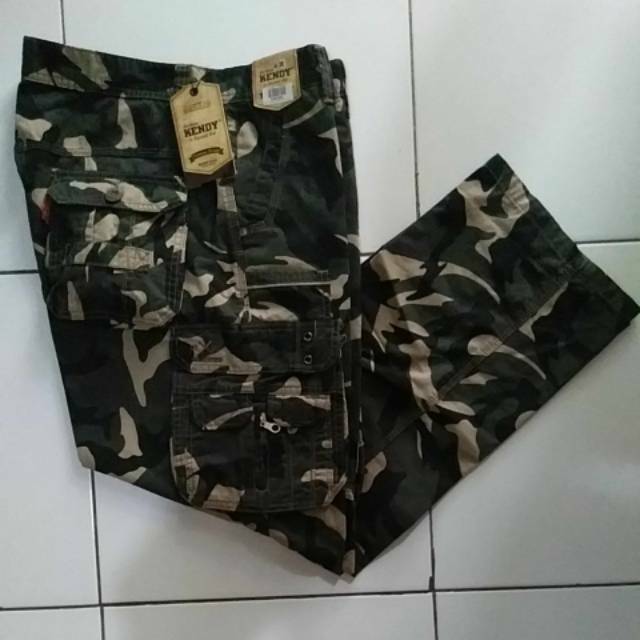 Celana army malvinas pdl loreng TNI cargo panjang outdoor katun standar jumbo cowo laki merk Kendy