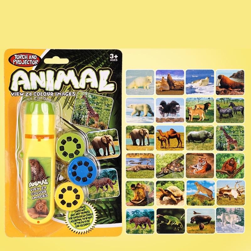 Mainan Anak Projector Flashlight Animal with 3 Film - LTC726 - Yellow