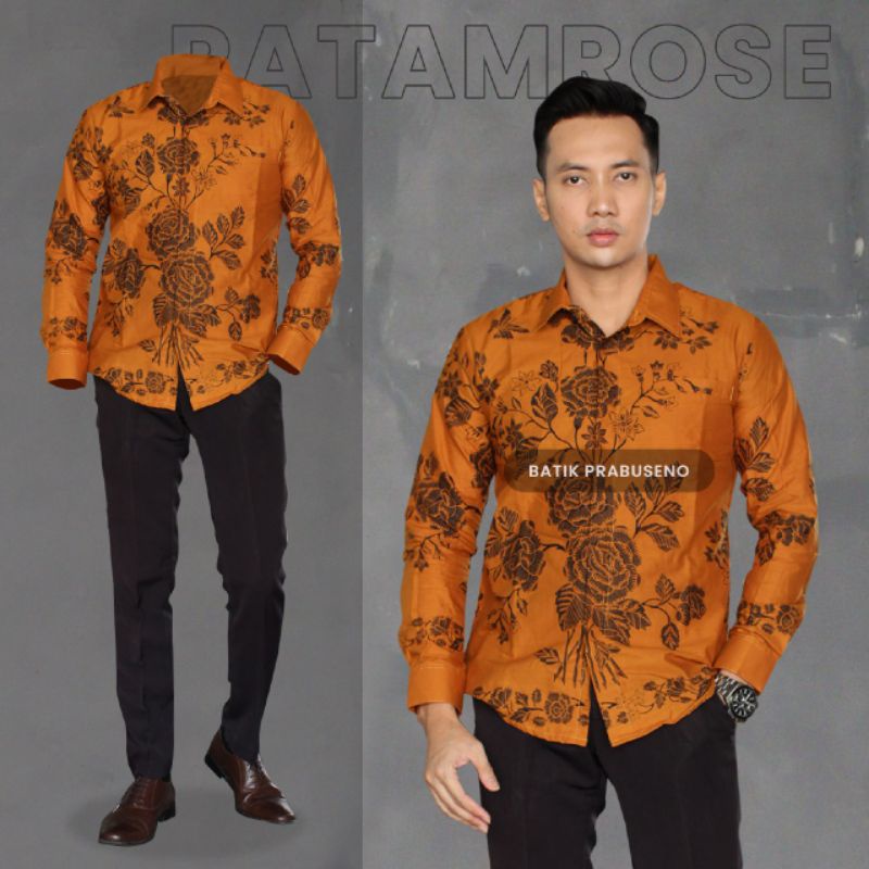 BATIK PRIA RATAMROSE BATIK MODERN BAJU KERJA PRIA BATIK PRABUSENO SOLO