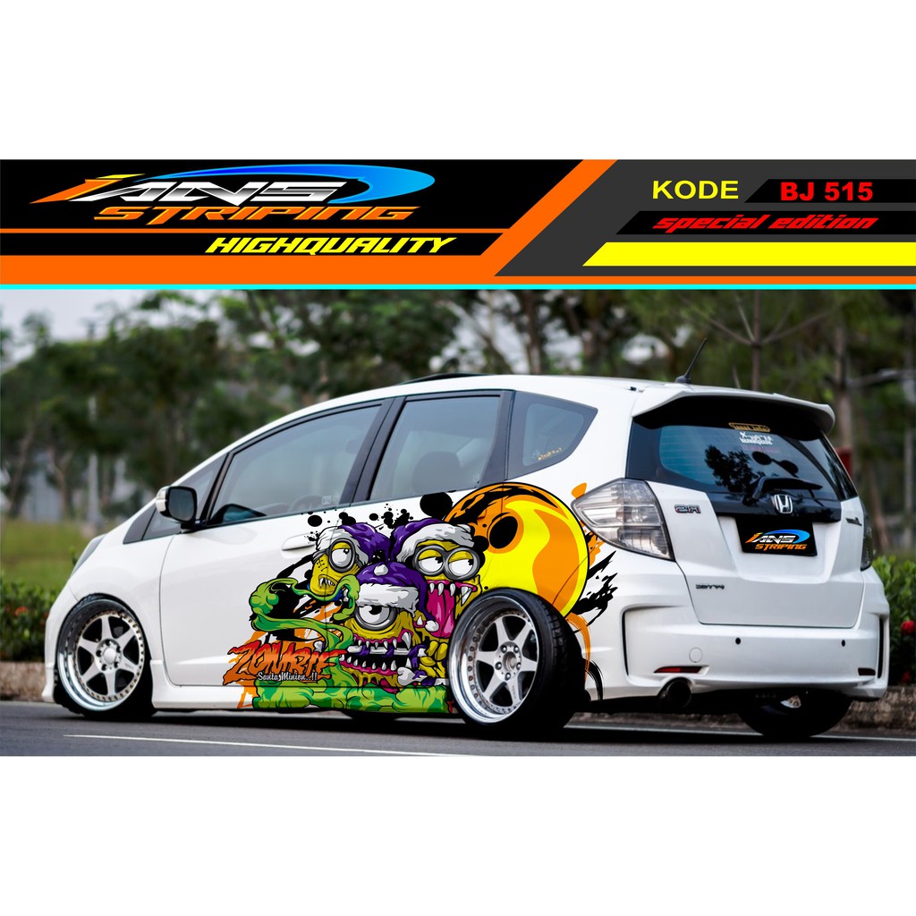 VARIASI STICKER MOBIL HONDA BRIO JAZZ YARIS SIGRA AGYA / DECAL STICKER MOBIL / CUSTOM STICKER MOBIL