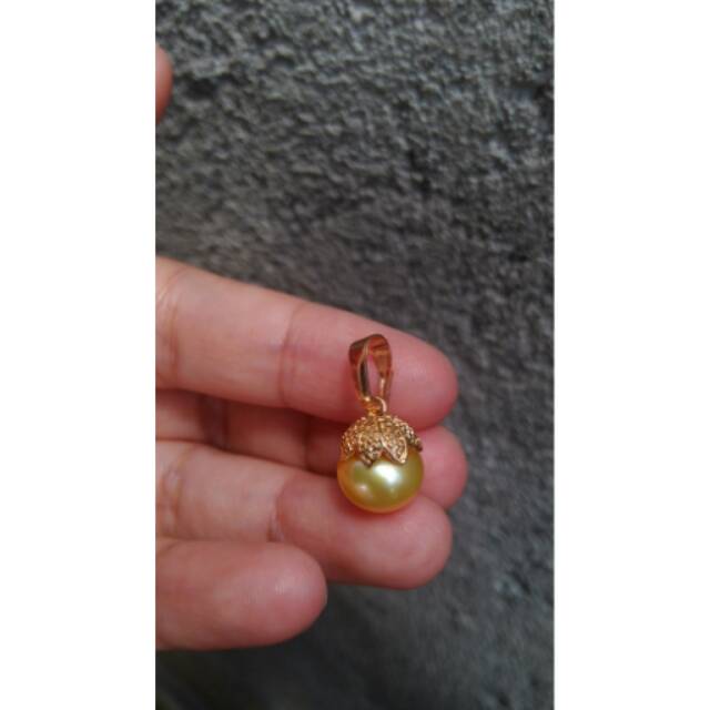 Liontin rodium mutiara lombok