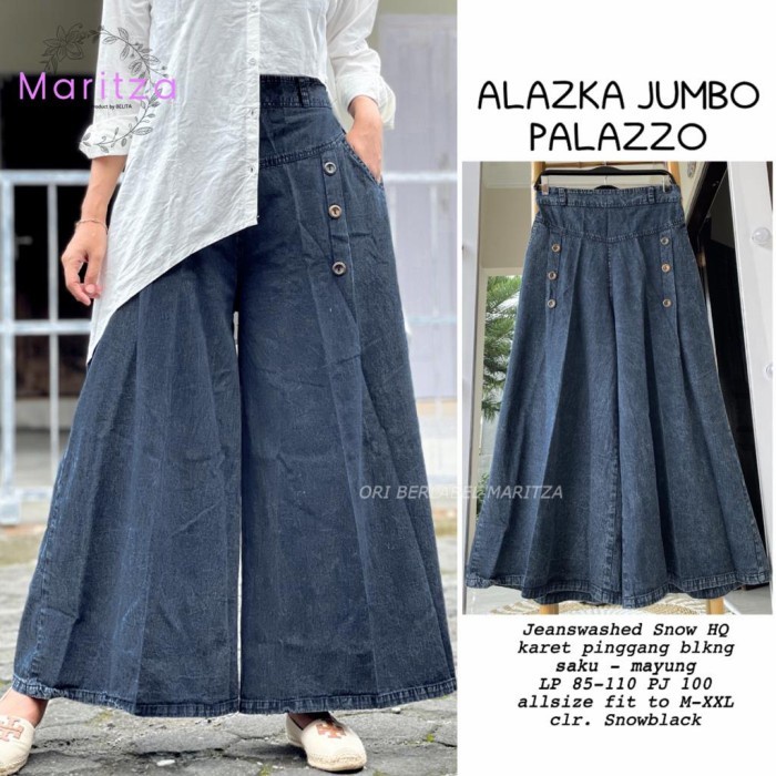 ALAZKA JUMBO PALAZZO JEANS SNOW WIDE MAYUNG GBM