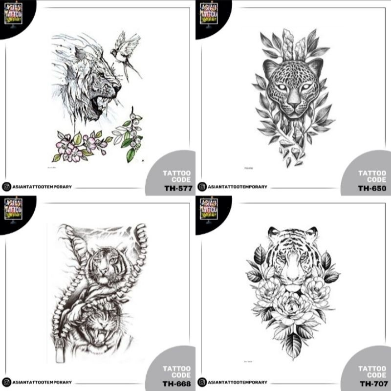 Tatto temporer GAMBAR MACAN / tato kulit / tato anti air MACAN SINGA BEST TATO STIKER TATO TEMPORER