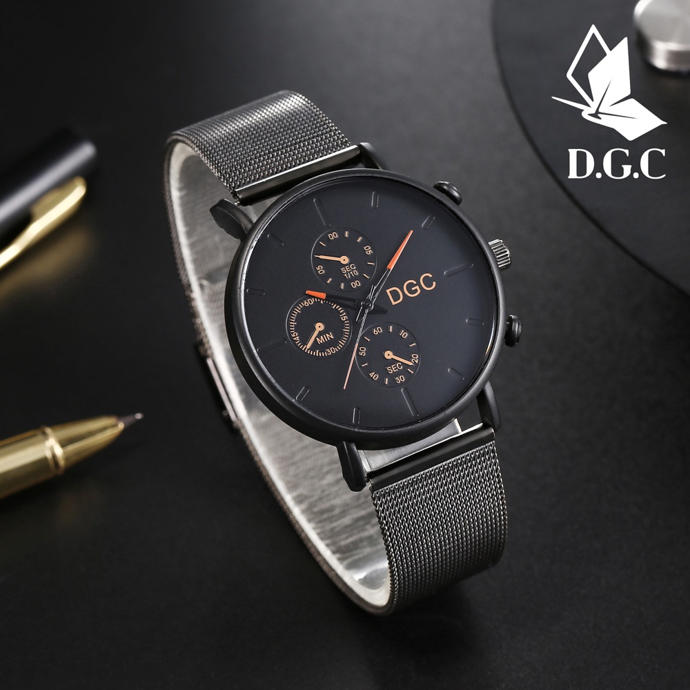 ✅COD Jam Tangan Pria Korea Rantai Stainless Steel Fashion Analog Grosir G43