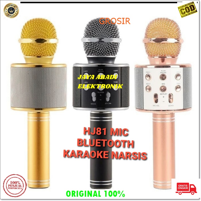 J122 MICROPHONE BLUETOOTH MUSIK USB MP3 SMULE KARAOKE NARSIS ECHO MUSIC MICROPHONE VOCAL JERNIH KTV SYSTEM CASAN BLUETOTH PORTABLE SPEKAER CHARGE USB MUSIK SOUND VOKAL MUSIK MI  ADA OUTPUT NYA UNTUK KE SPEAKER DAN BISA BLUETOOTH KE SEGALA JENIS GADGET