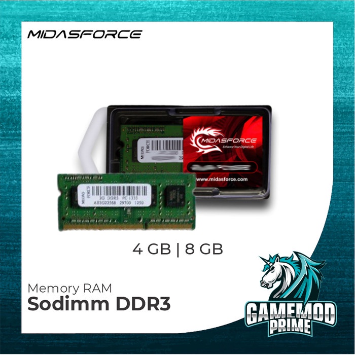 MEMORY RAM MIDASFORCE SODIMM DDR3 PC12800 LV 1600MHZ 4 8 4GB 8GB DDR3L