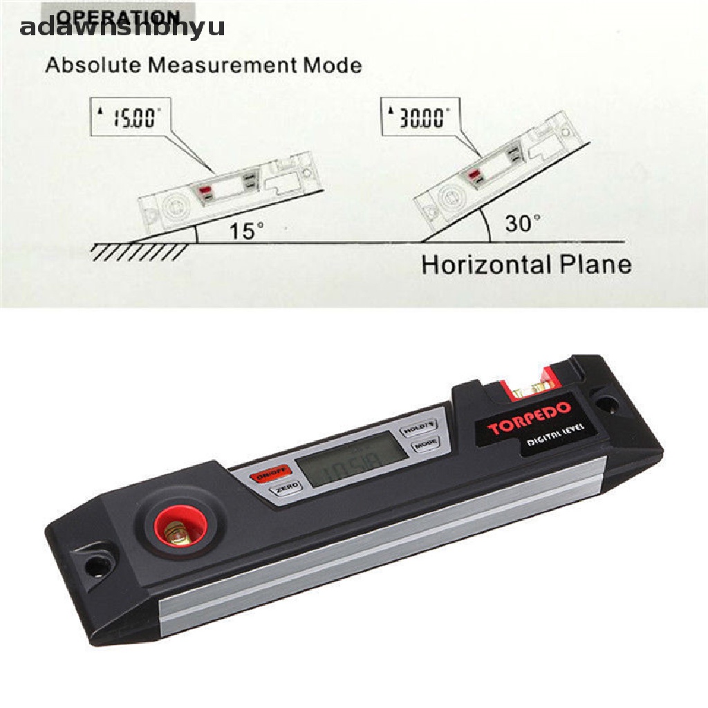 Adawnshbhyu LCD Digital Angle Finder Gauge Bevel Kotak Busur Derajat Inclinometer Waterpas