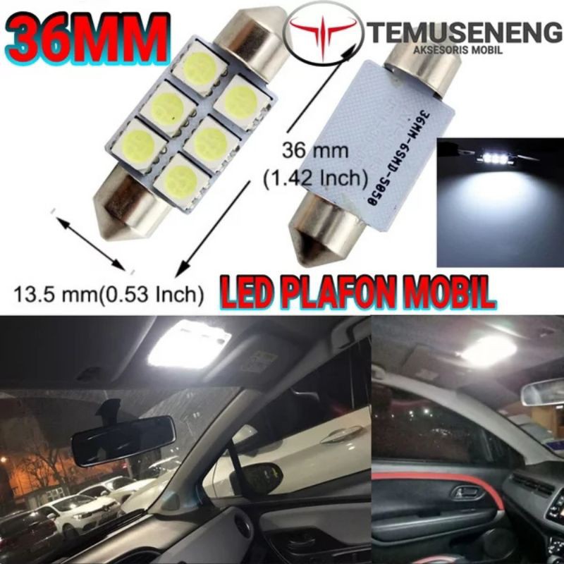 Led Lampu Plafon Mobil 3Watt Kabin Cabin Plapon Mobil 6 Smd 36Mm Putih 12V Feston Festoon Cob 36 Mm