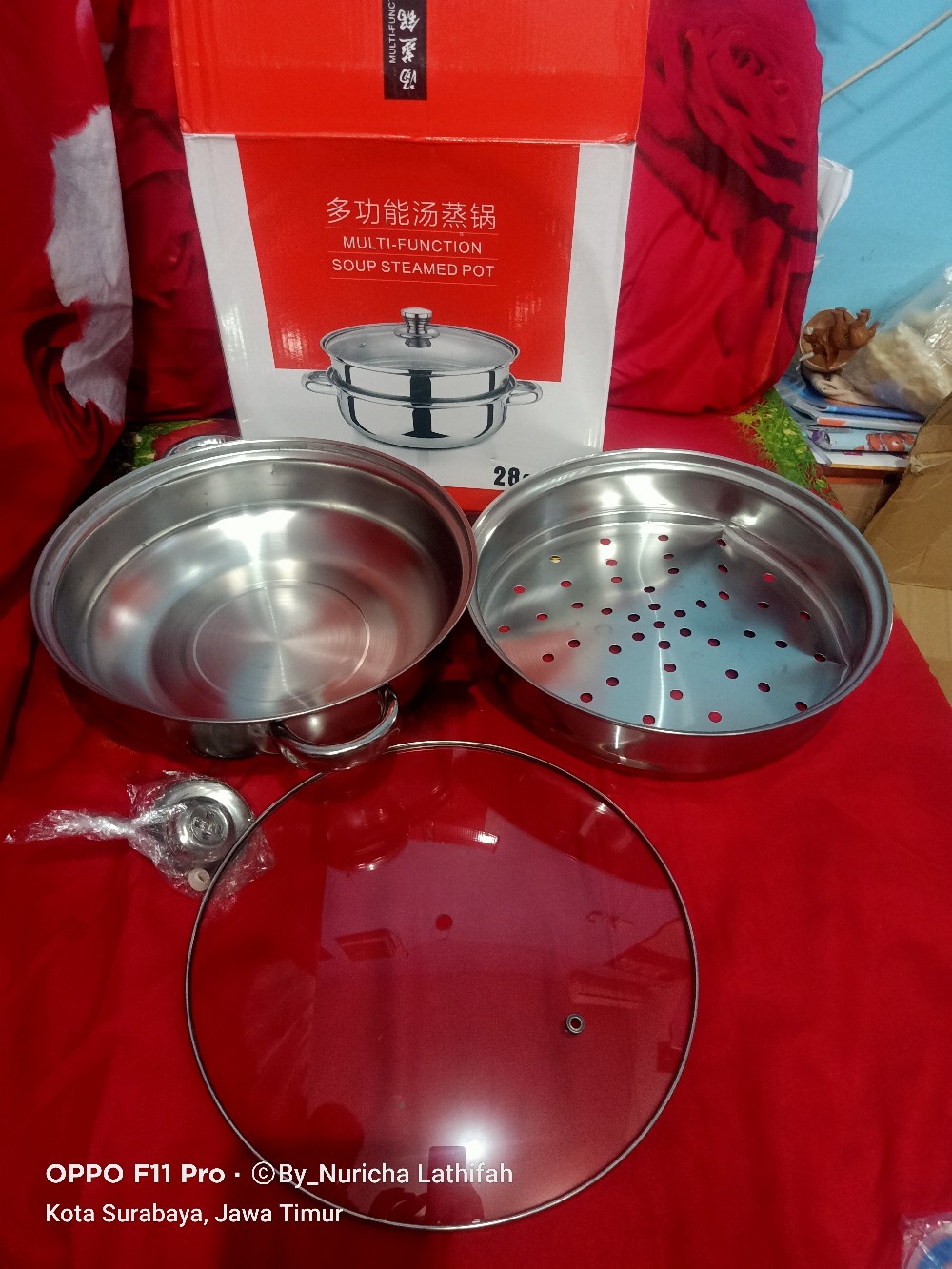Dandang Steamer Panci Kukus Susun Stainless Steel Double Pan Serbaguna Alat Masak Dapur Dimsum Rumah