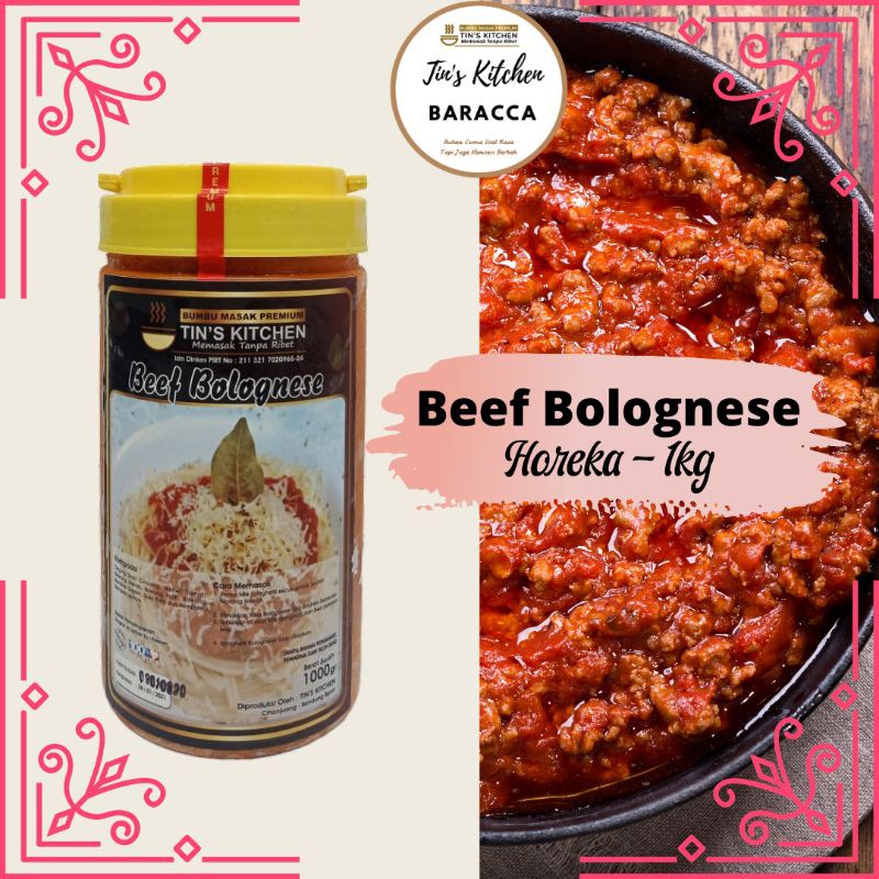 

Beef Bolognese 1kg Tins Kitchen Siap Santap Sudah Isi Daging Home Made Non MSG Non Pengawet - Horeka