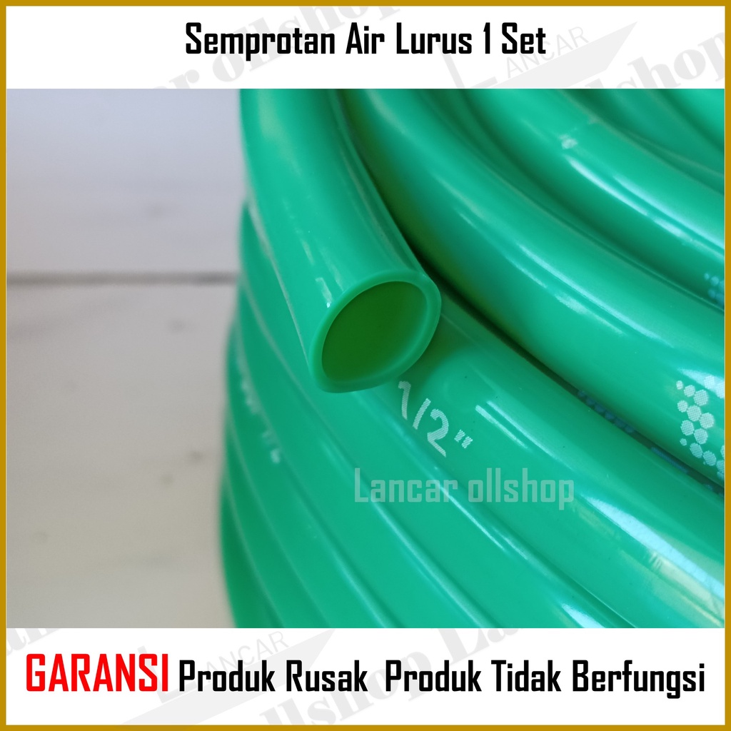 Semprotan Lurus Kuningan Set Klem Hose Konektor Selang Air Siram Taman Cuci Mobil Motor Paket Murah