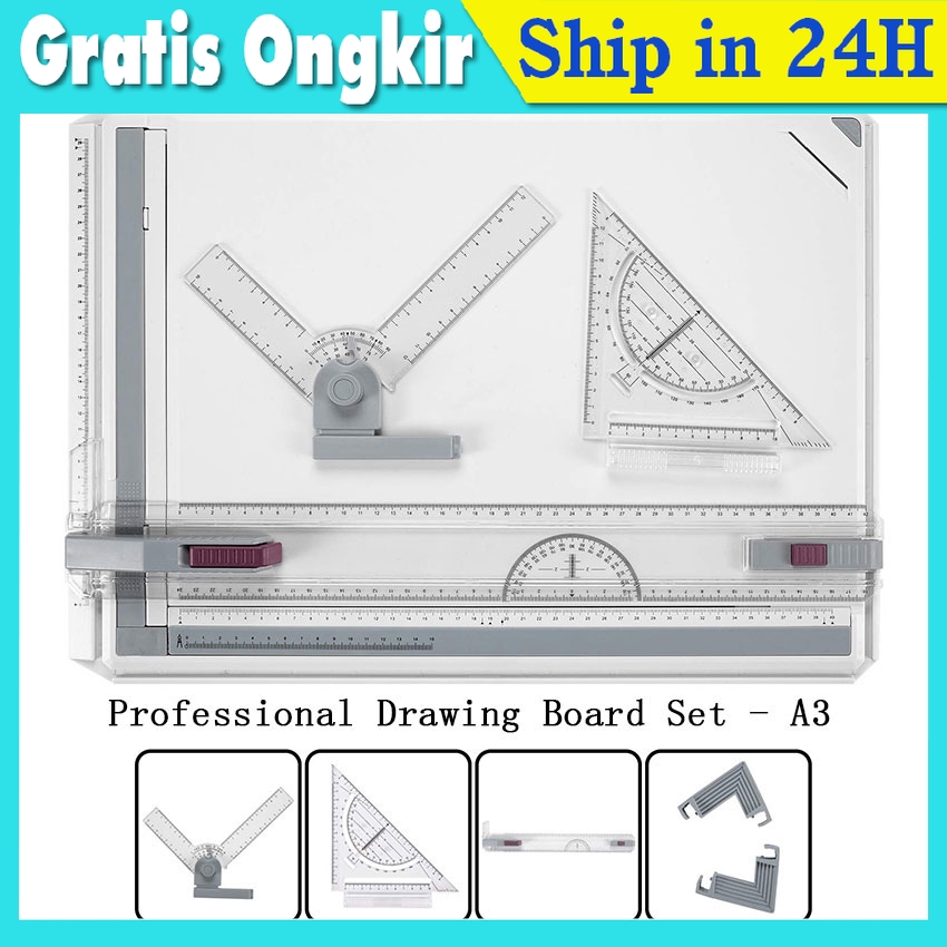 

A3 Professional Drawing Board Terpercaya Meja Gambar Arsitek A3 Free Rotrin Isograph Rapido Promo