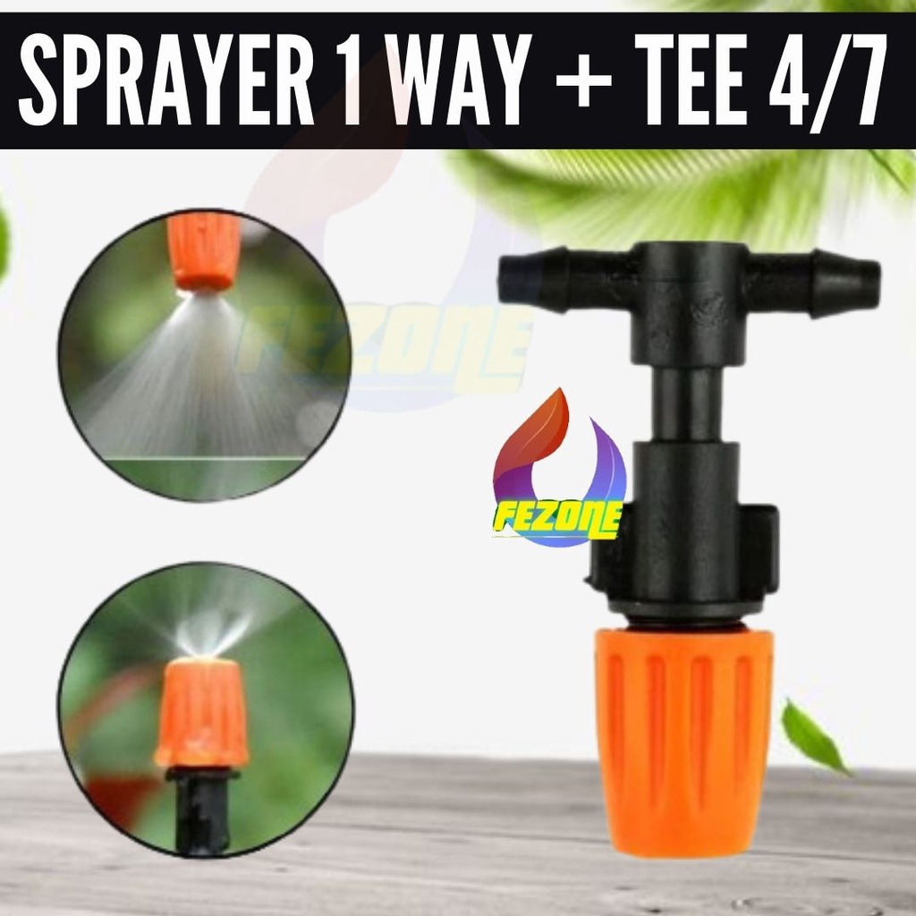 Nozzle Misting Dengan Adapter Tee Selang 7mm FEZONE