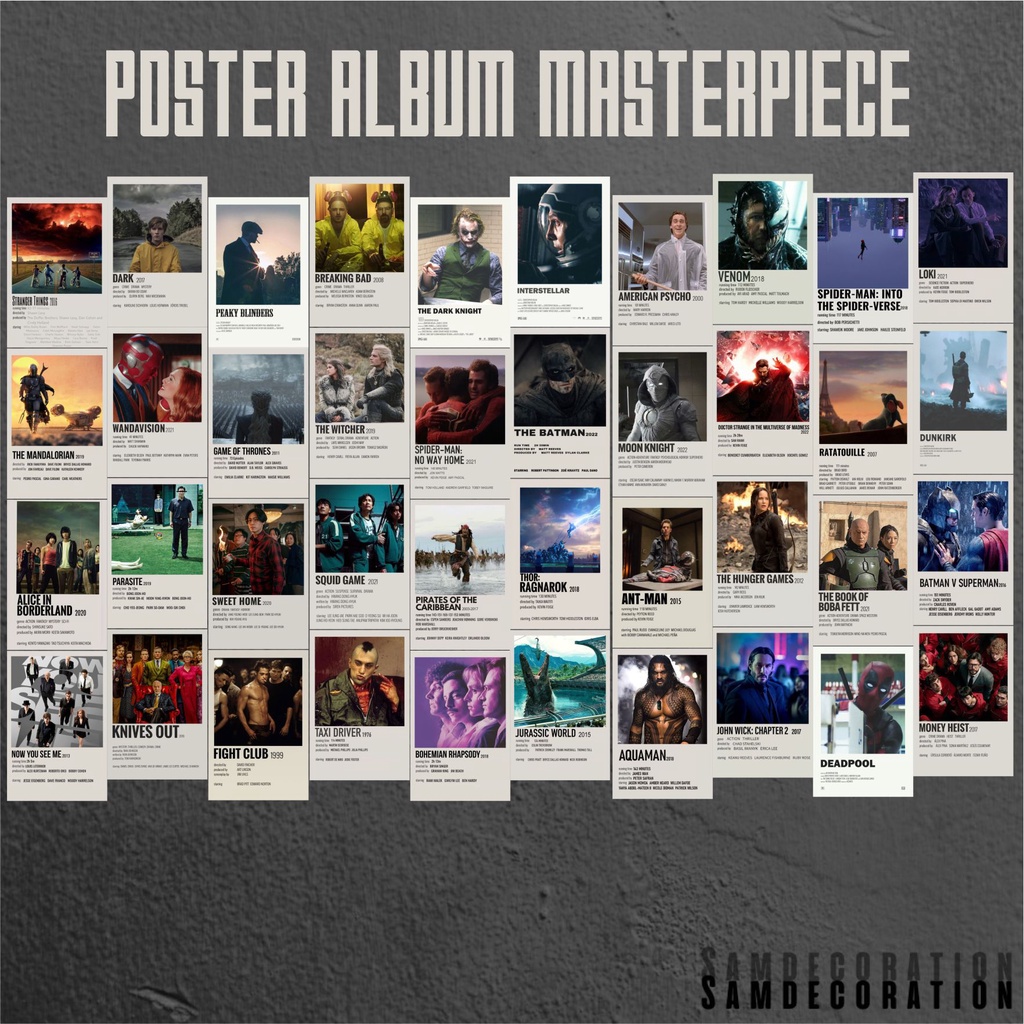 (40 pcs) Poster tema film - poster film bisa request - white album movie poster