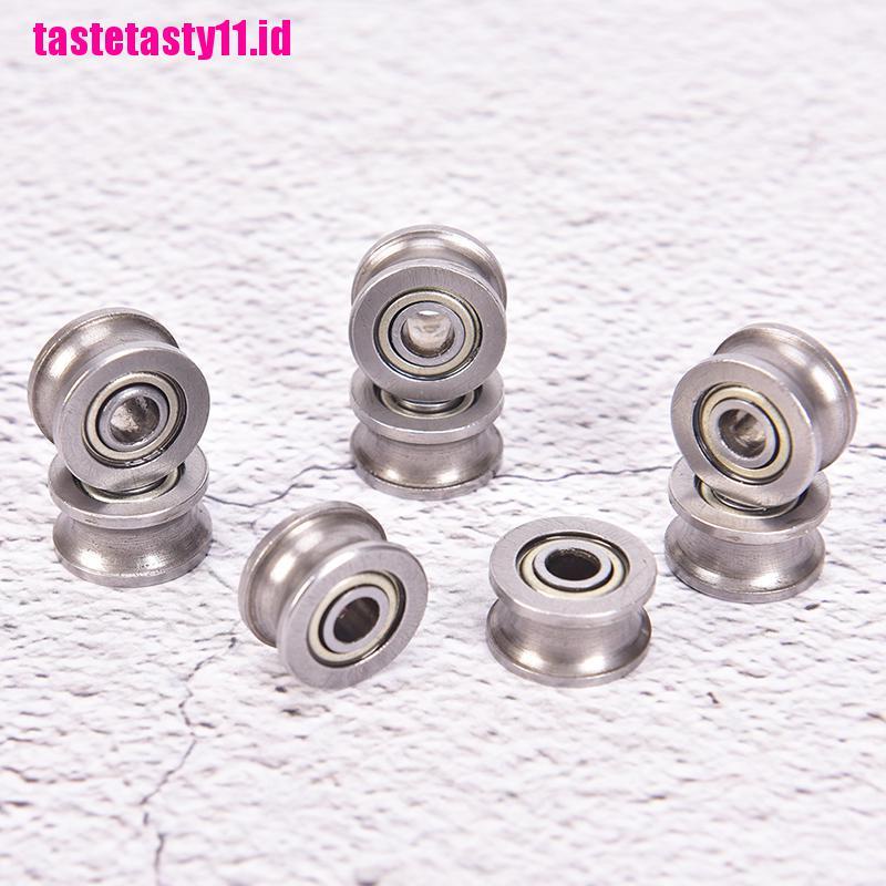 (TTID) 10pcs bearing pulley U624ZZ Bentuk U Untuk Rel Jalur linear