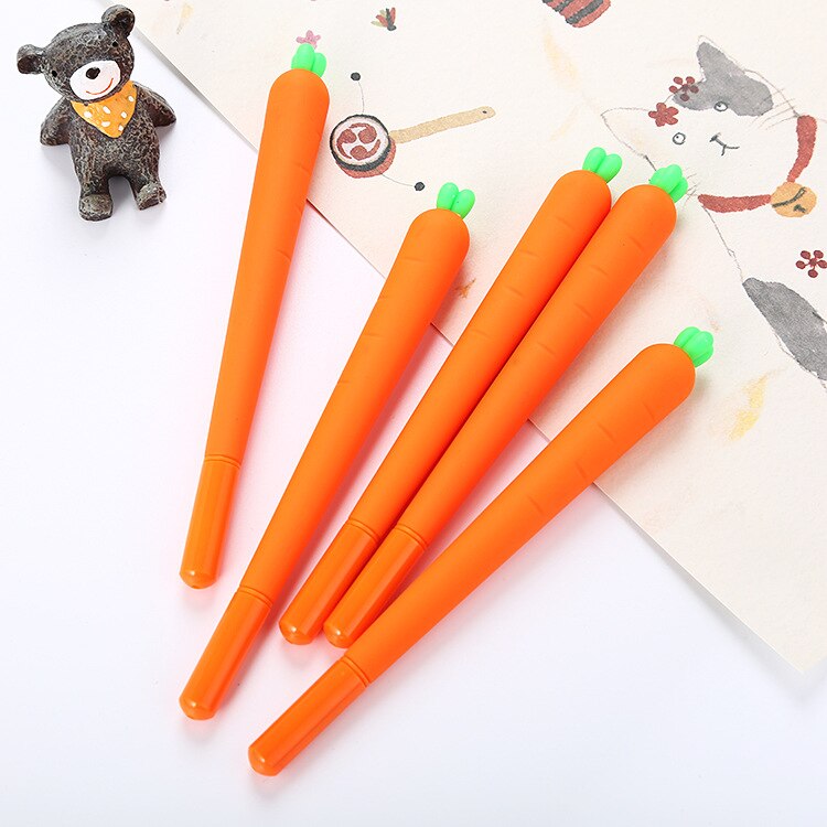 Lovely Carrot Writing Office Pen,Cartoon Carrot Style Gel Pen Magic Markers Gel Pens