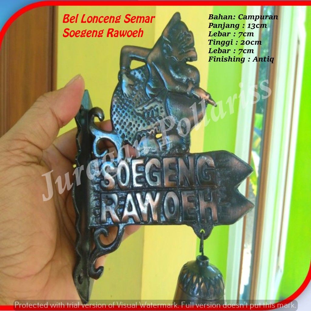 Termurah Bel Pintu Rumah Lonceng Kuningan Asli Antik Harga Murah Terlaris Bagus Motif Semar SR