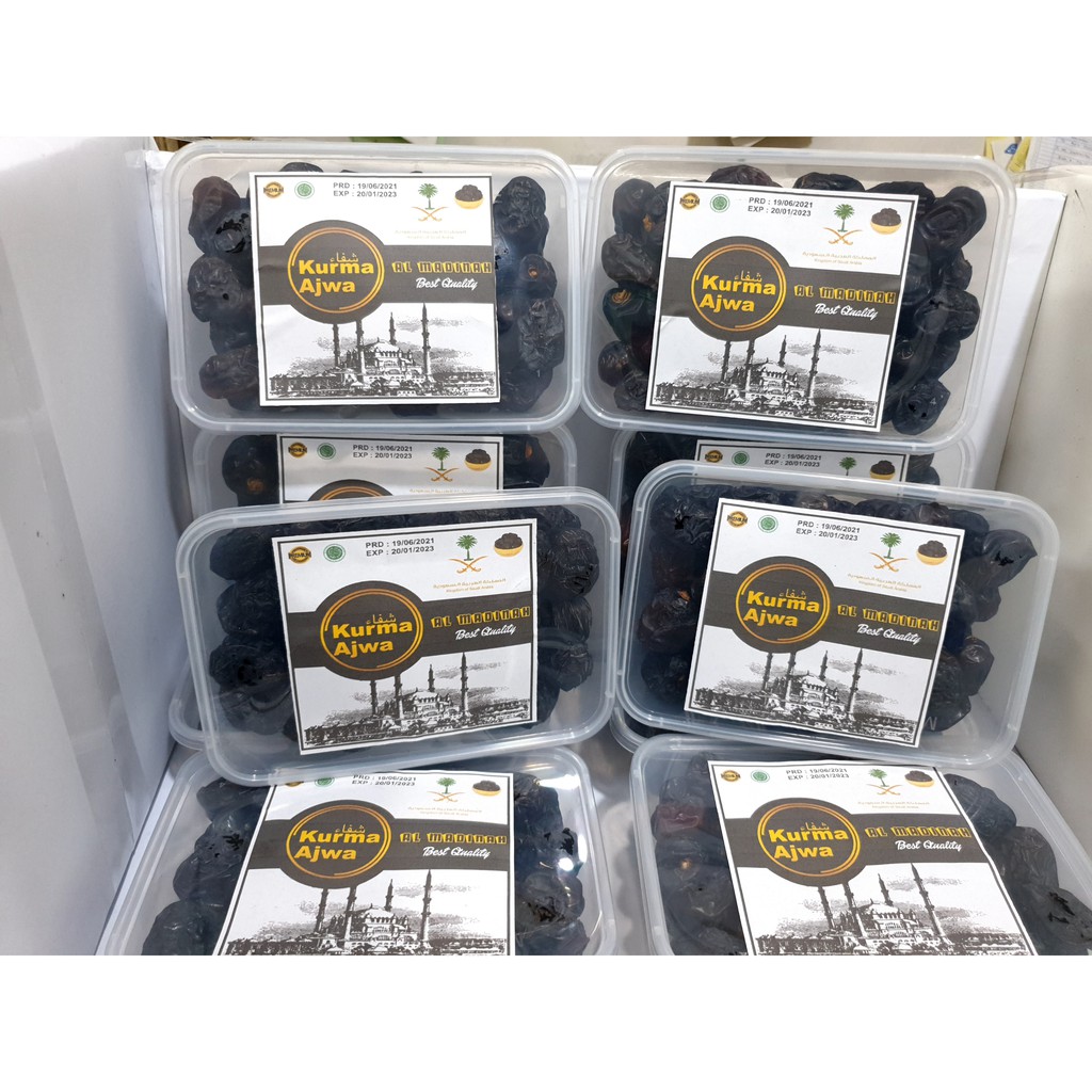 

Kurma Ajwa 500gr Madinah / Kurma Nabi Asli 100% Saudi Premium