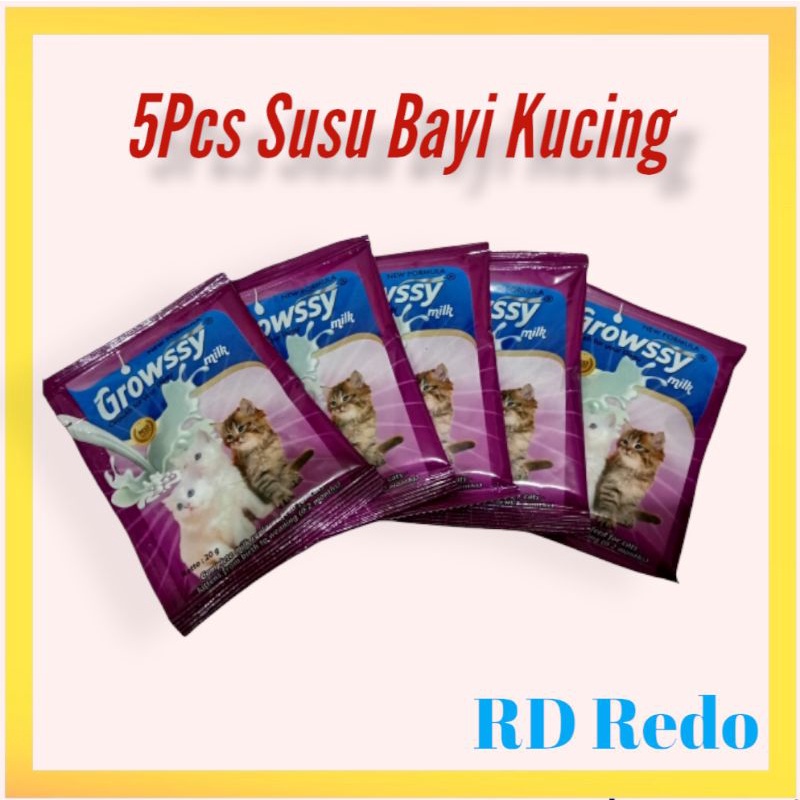 5Pcs Susu Bayi Kucing Susu Growssy Pengganti susu kucing