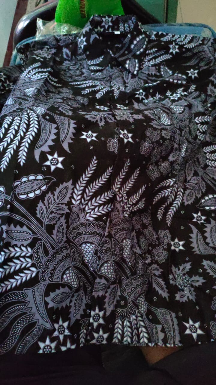 Kemeja Batik Pria Lengan Panjang Size M L Xl Xxl Bswart Batik Hrb026 Kenango Hem Panjang Padi